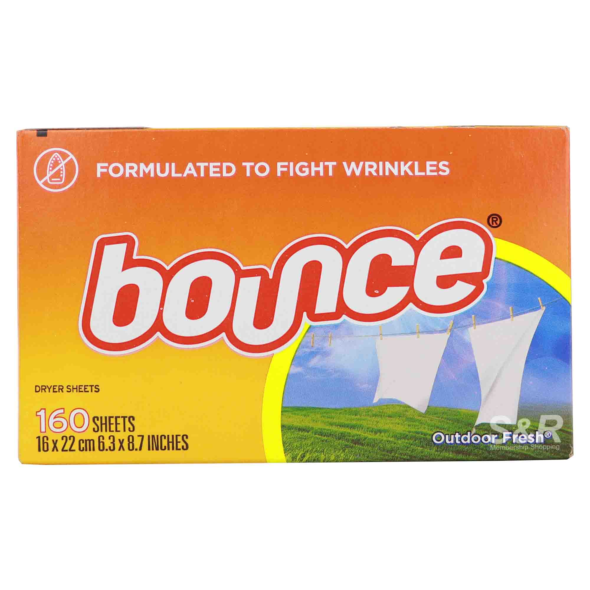 Bounce Outdoor Fresh Dyer Sheets 160pcs